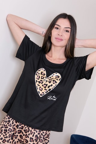 Pijama Feza - Preto e bege