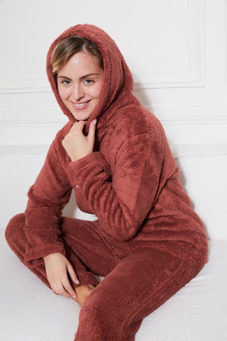 Pijama polar Coline Bordô