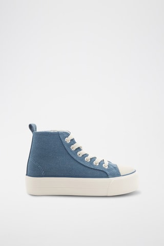 Tenis altos vaqueros con plataforma - Azul oscuro