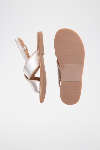 Sandalias de piel - Plateado 