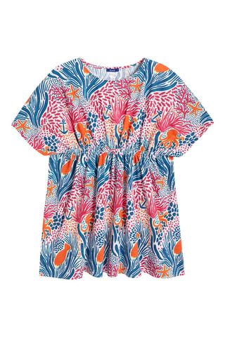Vestido - Azul marino y fucsia