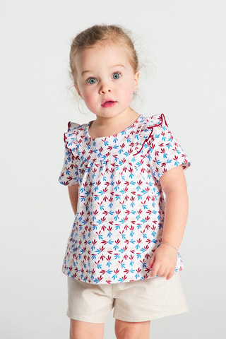 Blusa - Blanco y burdeos