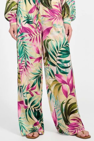 Broek Wide Legs Ines - Beige en Fuchsia - Guess