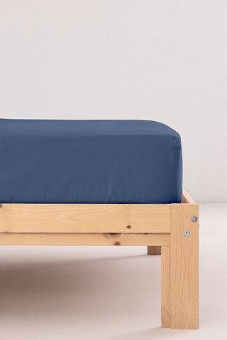 Lenzuolo sotto in percalle di cotone 78,6 fili/cm² Mar - Navy