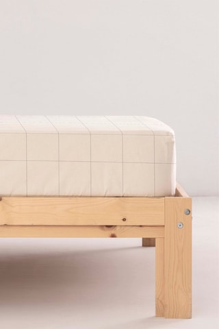 Lenzuolo sotto in percalle di cotone 79 fili/cm² Fortuna - Beige e grigio