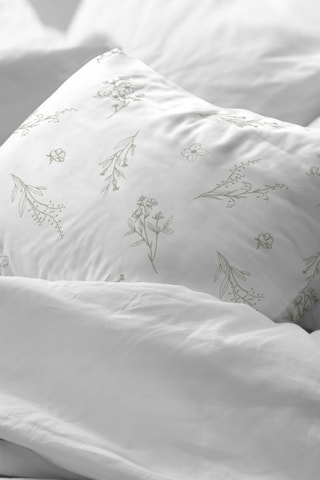 Federa in cotone 78 fili/cm² Orba - Bianco e verde