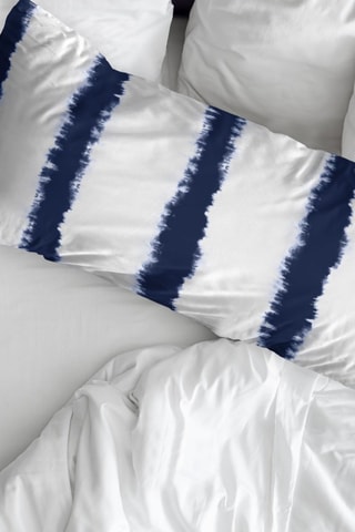 Federa in cotone 78 fili/cm² Caimari Negativo - Bianco e blu