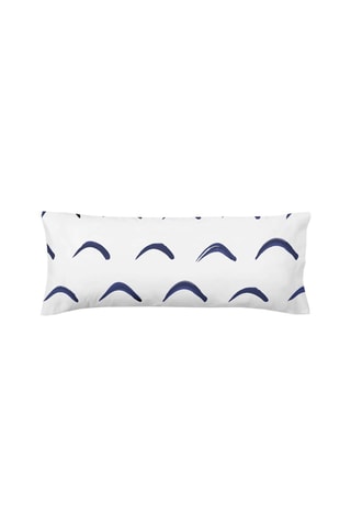 Fronha de algodão 78 fios/cm² Calella - Branco e azul