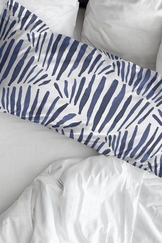 Federa in cotone 78 fili/cm² Gavina - Bianco e blu