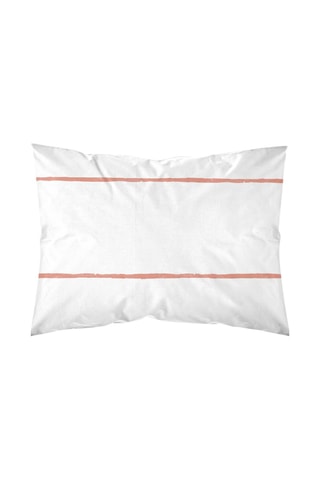 Fronha de algodão 78 fios/cm² Ibiza - Branco e rosa