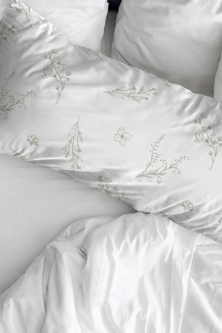 Federa in cotone 78 fili/cm² Orba - Bianco e verde