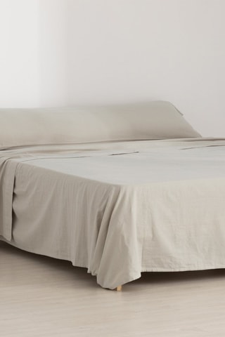 Parure lenzuola in flanella di cotone 105 - Crema