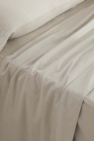 Parure lenzuola in flanella di cotone 105 - Crema
