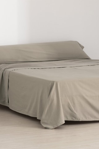 Parure lenzuola in flanella di cotone 105 - Taupe