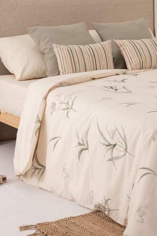 Copripiumino in raso di cotone 157 fili/cm² Chelva - Beige e verde