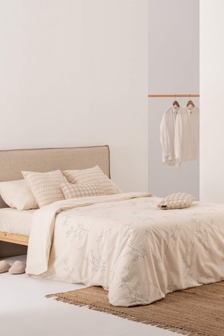 Copripiumino in raso di cotone 157 fili/cm² Alzira - Beige
