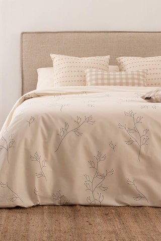 Copripiumino in raso di cotone 157 fili/cm² Alzira - Beige