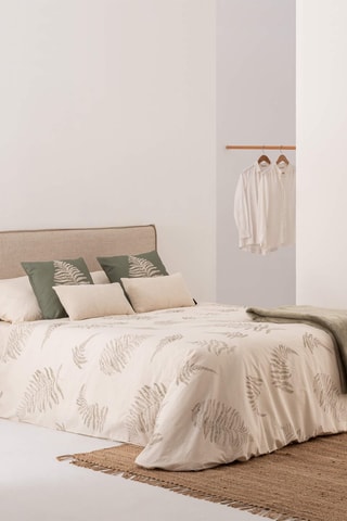 Copripiumino in raso di cotone 157 fili/cm² Biar - Beige e verde
