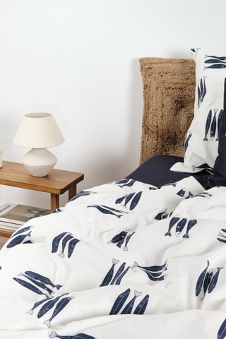 Copripiumino in cotone 78 fili/cm² Oropesa - Bianco e blu