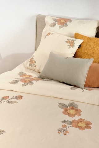 Copripiumino in cotone 78 fili/cm² Aldaia - Beige e arancione