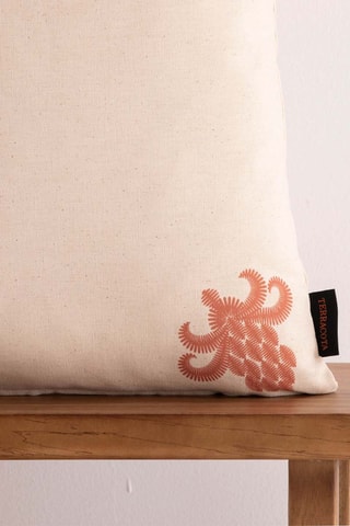 Copricuscino in cotone 300 g/m² Portocolom - Mattone e beige - 50 x 50 cm