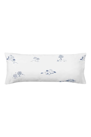 Federa in parcalle di cotone 79 fili/cm² Mareny - Blu e bianco