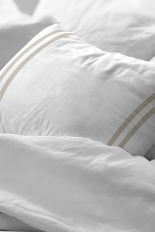 Federa in parcalle di cotone 79 fili/cm² Oliva - Beige