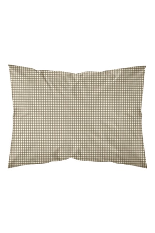 Federa in parcalle di cotone 79 fili/cm² Aielo - Marrone