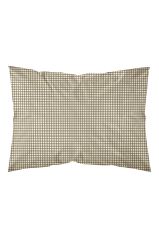 Federa in parcalle di cotone 79 fili/cm² Aielo - Marrone