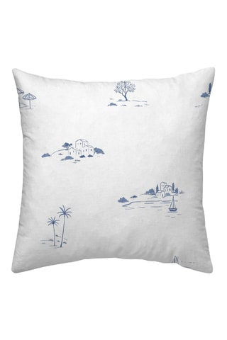 Federa in parcalle di cotone 79 fili/cm² Mareny - Blu e bianco
