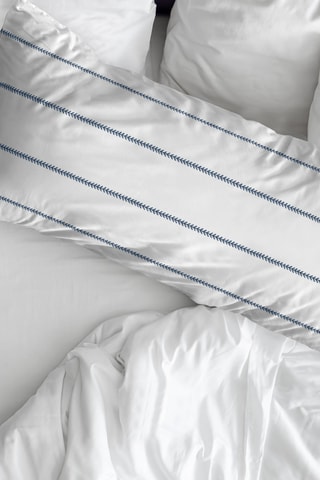 Federa in parcalle di cotone 79 fili/cm² Piles - Blu