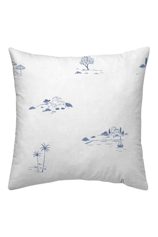 Federa in parcalle di cotone 79 fili/cm² Mareny - Blu e bianco