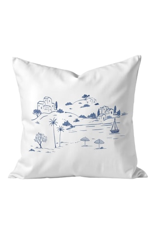 Copricuscino in cotone Mareny A - Blu - 50 x 50 cm