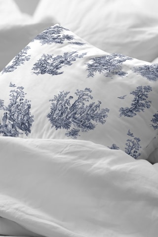 Federa in parcalle di cotone 79 fili/cm² Burjasot - Blu