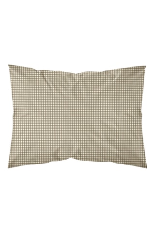 Federa in parcalle di cotone 79 fili/cm² Aielo - Marrone