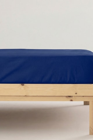 Lenzuolo sotto in cotone 79 fili/cm² Lisa - Blu scuro