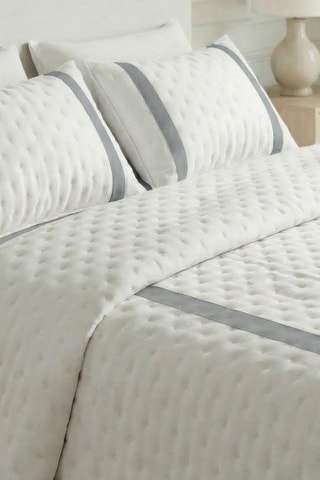 Cobre-leito Portixol - Cinzento e branco