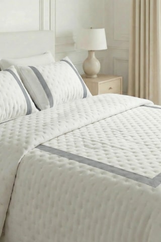 Cobre-leito Portixol - Cinzento e branco