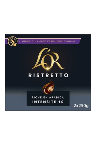 12 x 250 g - Café moído L'Or Arabica Ristretto - Intensidade 10