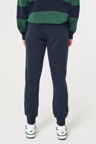 Fleece Joggingbroek Hoge Taille - Marineblauw
