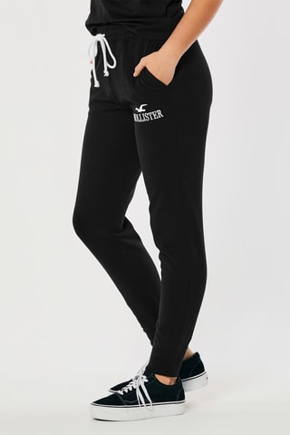 Fleece Joggingbroek Hoge Taille - Zwart
