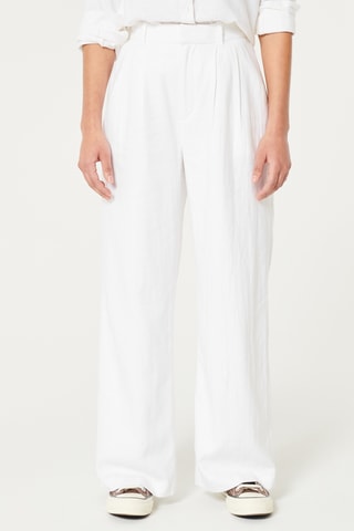 Linnen Broek Wide Legs - Wit