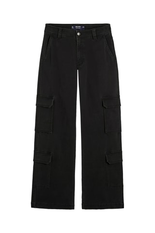 Cargobroek Hoge Taille - Zwart