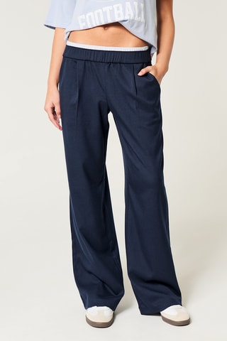 Broek Wide Legs - Marineblauw