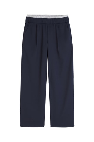 Broek Wide Legs - Marineblauw