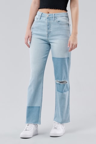Jeans Hoge Taille Straight Cut - Lichtblauw