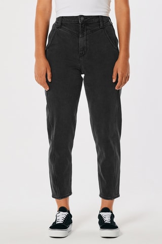 Jeans Hoge Taille Mom - Zwart