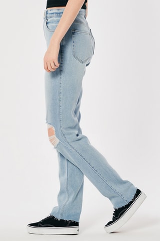 Jeans Hoge Taille Straight Cut - Blauw