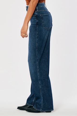 Jeans Wide Legs met Hoge Taille - Donkerblauw