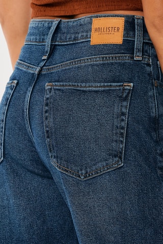 Jeans Wide Legs met Hoge Taille - Donkerblauw